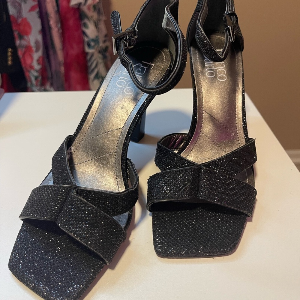 Franco Sarto Elegant Black Strappy Heels